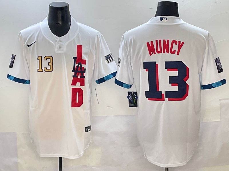Men 2025 Los Angeles Dodgers #13 Muncy White All star Nike MLB Jersey style 4
